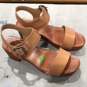 Lucky brand leather sandal wedges